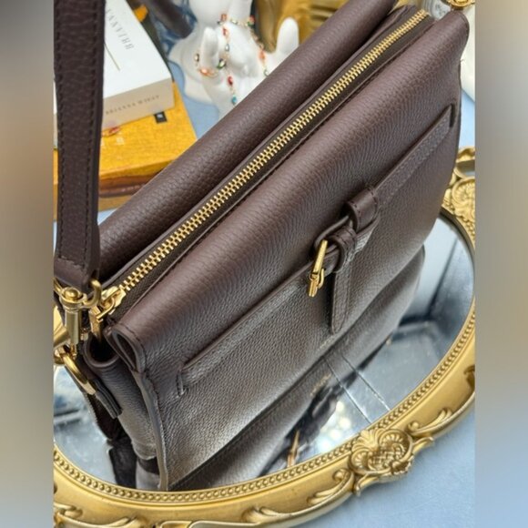 🆕 OROTON 🧿 NWOT Margot Crossbody, Brown Bear Pebble Leather - Picture 14 of 16